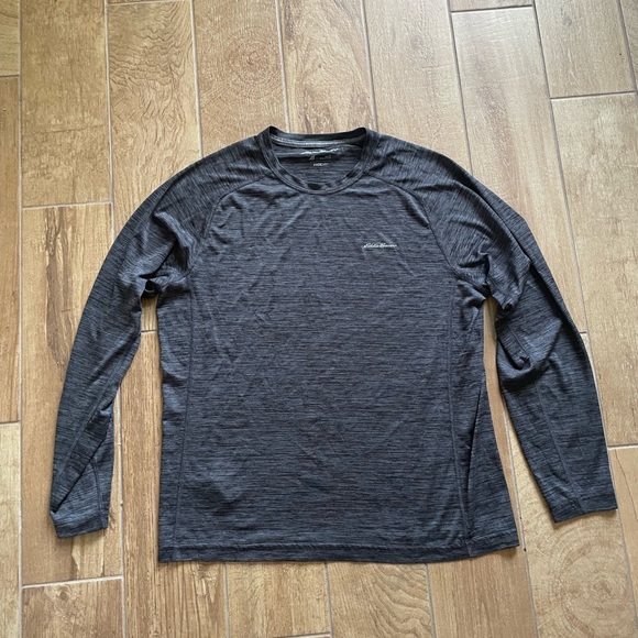 Eddie Bauer Performance "Free Dry" Gray Long Sleeve Active Shirt Men's Large - Picture 2 of 8